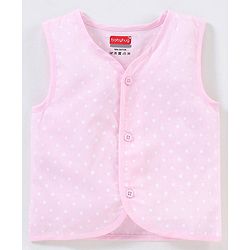 Babyhug 100% Cotton Woven Sleeveless Jhabla Heart Print Pack Of 3 - White & Blue