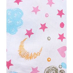 Babyhug 100% Cotton Woven Sleeveless Jhabla Heart Print Pack Of 3 - White & Blue