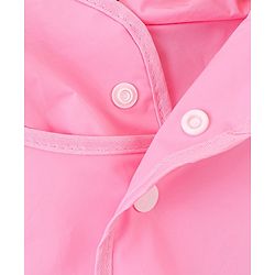 Babyhug Three Forth Sleeves Hooded Raincoat Bunny Print - Pink