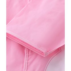 Babyhug Three Forth Sleeves Hooded Raincoat Bunny Print - Pink
