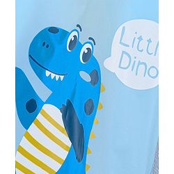 Babyhug Three Forth Sleeves Hooded Raincoat Little Dino Print - Blue