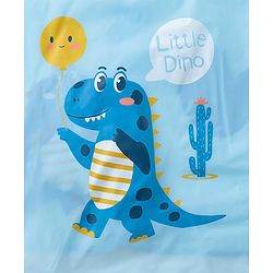 Babyhug Three Forth Sleeves Hooded Raincoat Little Dino Print - Blue