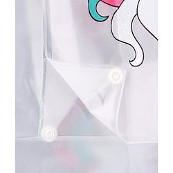 Babyhug Full Sleeves Hooded Raincoat Unicorn Print - White