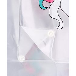 Babyhug Full Sleeves Hooded Raincoat Unicorn Print - White