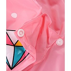 Babyhug Full Sleeves Hooded Raincoat Unicorn Print - Pink