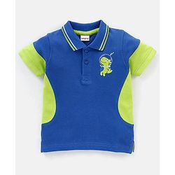 Babyhug Cotton Half Sleeves Dino Print T-shirt with Graphics - Blue & Lime