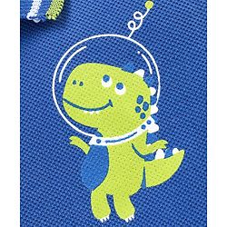 Babyhug Cotton Half Sleeves Dino Print T-shirt with Graphics - Blue & Lime