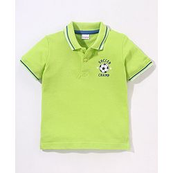 Babyhug Cotton Half Sleeves Football Print T-shirt with Graphics Detailing - Lime Green