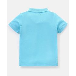 Babyhug Cotton Knit Half Sleeves Polo T-Shirt Solid - Blue