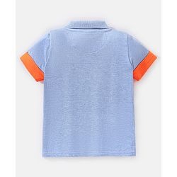 Babyhug Cotton Half Sleeves Cut & Sew T-Shirt Ocean Is Calling Embroidery - Blue & White