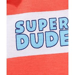 Babyhug Cotton Knit Half Sleeves Polo T-Shirt Stripes  - Navy Orange