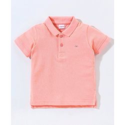 Babyhug Cotton Half Sleeves T-Shirt Solid Colour Pattern - Pink