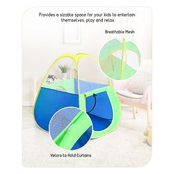 Babyhug My Fun Arcade 4-in-1 Ball Pool Play Tent House - Blue & Green