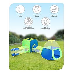 Babyhug My Fun Arcade 4-in-1 Ball Pool Play Tent House - Blue & Green