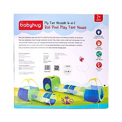 Babyhug My Fun Arcade 4-in-1 Ball Pool Play Tent House - Blue & Green