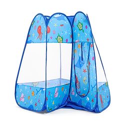 Babyhug Foldable Pop-Up Play Tent House Aquatic Theme - Blue