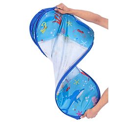 Babyhug Foldable Pop-Up Play Tent House Aquatic Theme - Blue
