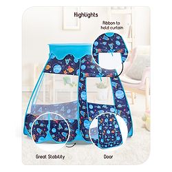 Babyhug Foldable Pop-up Play Tent House Sky Theme - Blue