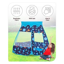 Babyhug Foldable Pop-up Play Tent House Sky Theme - Blue