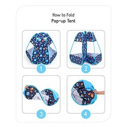 Babyhug Foldable Pop-up Play Tent House Sky Theme - Blue