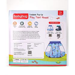 Babyhug Foldable Pop-up Play Tent House Sky Theme - Blue