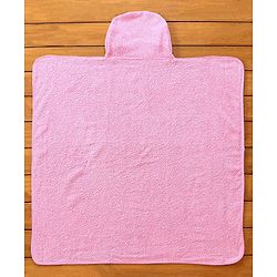 Babyhug Cotton Knit Hooded Towel Princess Embroidery - Pink