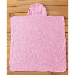 Babyhug Terry Butterfly Embroidery Hooded Towel - Pink