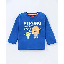 Babyhug Cotton Knit Full Sleeves Night Suit Star Print  - Blue