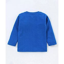 Babyhug Cotton Knit Full Sleeves Night Suit Star Print  - Blue