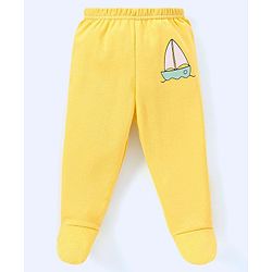 Babyhug Cotton Knit Footed Length Bootie Leggings Striped & Boat Print Pack of 3 - Multicolour