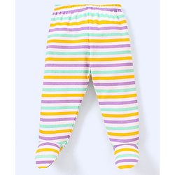 Babyhug Cotton Knit Footed Length Bootie Leggings Striped & Boat Print Pack of 3 - Multicolour