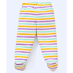 Babyhug Cotton Knit Footed Length Bootie Leggings Striped & Boat Print Pack of 3 - Multicolour