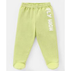 Babyhug Cotton Full Length Bootie Pants Stripes & Fruit Print Pack Of 3- Green & Blue