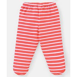 Babyhug Cotton Full Length Bootie Pants Stripes & Fruit Print Pack Of 3- Green & Blue