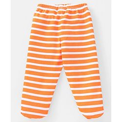 Babyhug Cotton Full Length Bootie Pants Stripes & Lion Print Pack Of 3- Blue & Orange