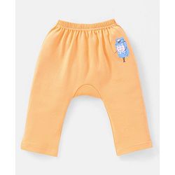 Babyhug Cotton Full Length Diaper Pants Stars & Milk Print Pack Of 3- Orange & Green