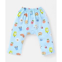 Babyhug Cotton Full Length Diaper Pants Stars & Milk Print Pack Of 3- Orange & Green