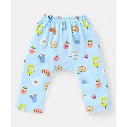 Babyhug Cotton Full Length Diaper Pants Stars & Milk Print Pack Of 3- Orange & Green