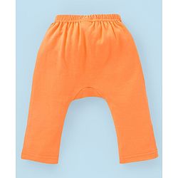 Babyhug Cotton Full Length Dino Print Diaper Leggings Pack Of 3 - Blue White & Orange