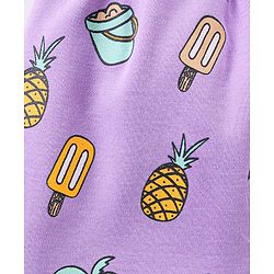 Babyhug Full Length Cotton Diaper Leggings Striped and Candy Print Pack of  3 - Purple Yellow