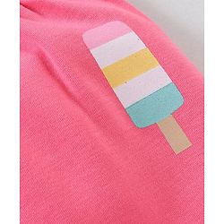 Babyhug Cotton Knit Full Length Striped Diaper Leggings Ice Cream Theme Print Pack of 3 - Pink & Peach