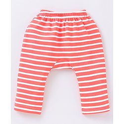 Babyhug Cotton Full Length Diaper Pants Wild Animals & Stripes Print Pack Of 3- Red Green & Blue