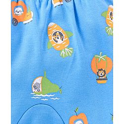 Babyhug Cotton Full Length Diaper Pants Wild Animals & Stripes Print Pack Of 3- Red Green & Blue