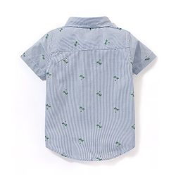 Babyhug Cotton Half Sleeves Palm Tree Printed Shirt - Blue