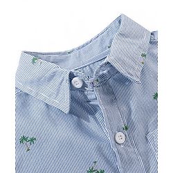 Babyhug Cotton Half Sleeves Palm Tree Printed Shirt - Blue