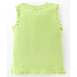 Babyhug 100% Cotton Half Sleeves Leaf Printed Shirt With Solid Inner T-Shirt - White Blue & Green