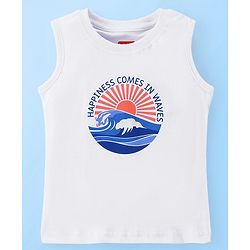 Babyhug 100% Cotton Half Sleeves Palm Tree Print Shirt with T-Shirt - Blue