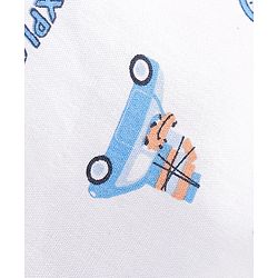Babyhug 100% Cotton Woven Half Sleeves Shirt with Inner T-Shirt with Always Travel Print - White
