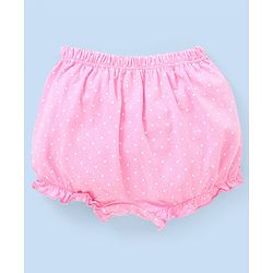 Babyhug Cotton Knit Bloomers Heart & Butterfly Print Pack of 3 - Pink White & Blue