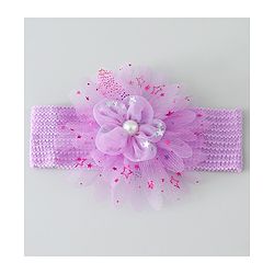 Babyhug Free Size Headbands with Floral Applique Pack of 3 - Red Purple & Pink